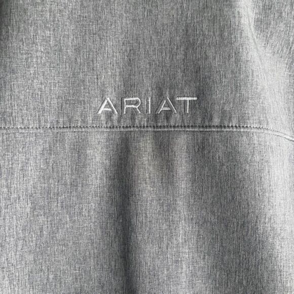 Ariat Men’s XXL Gray Soft Shell Jacket Wind Water Resistant Full Zip Stretch - Picture 7 of 13